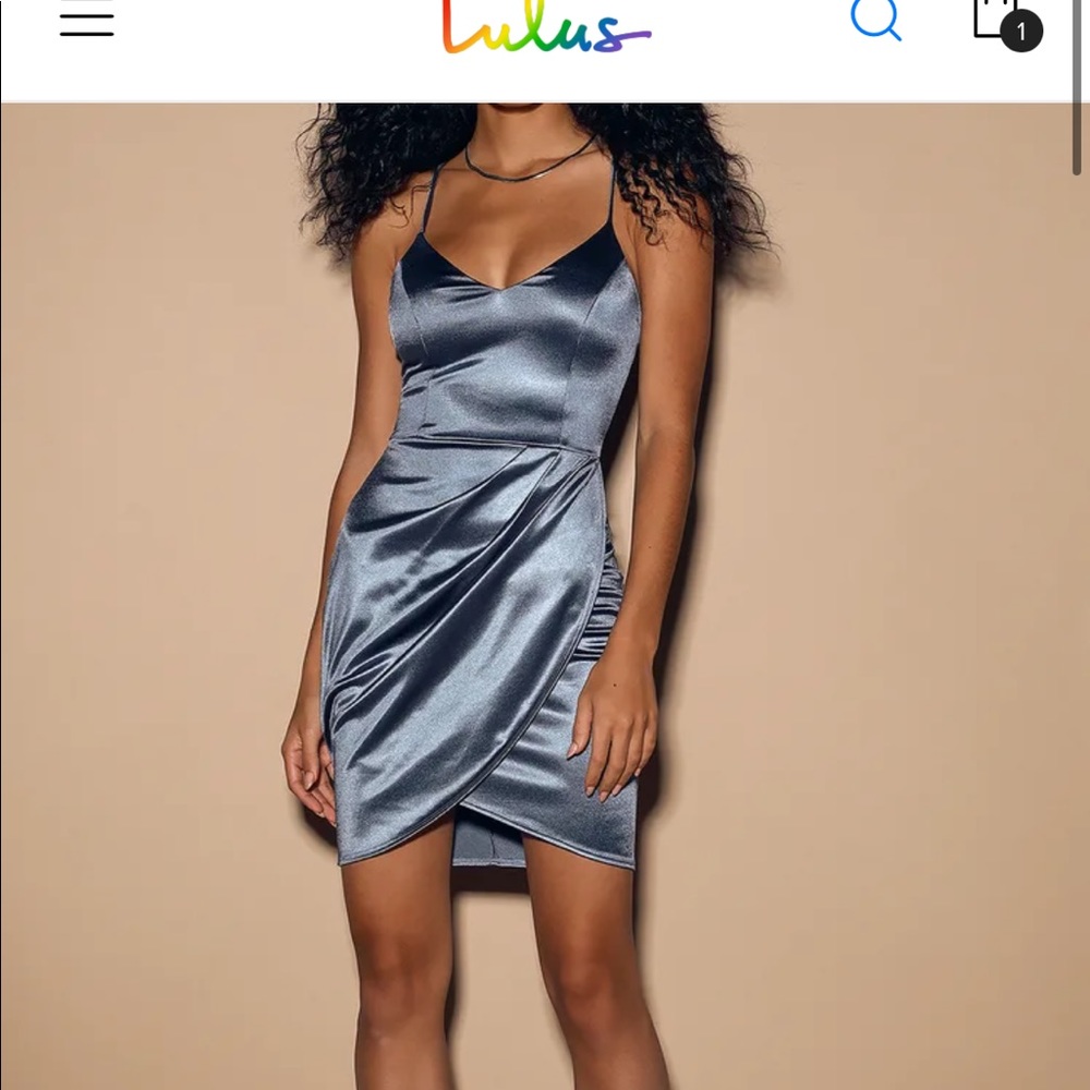 Lulus forever your girl blue satin bodycon dress